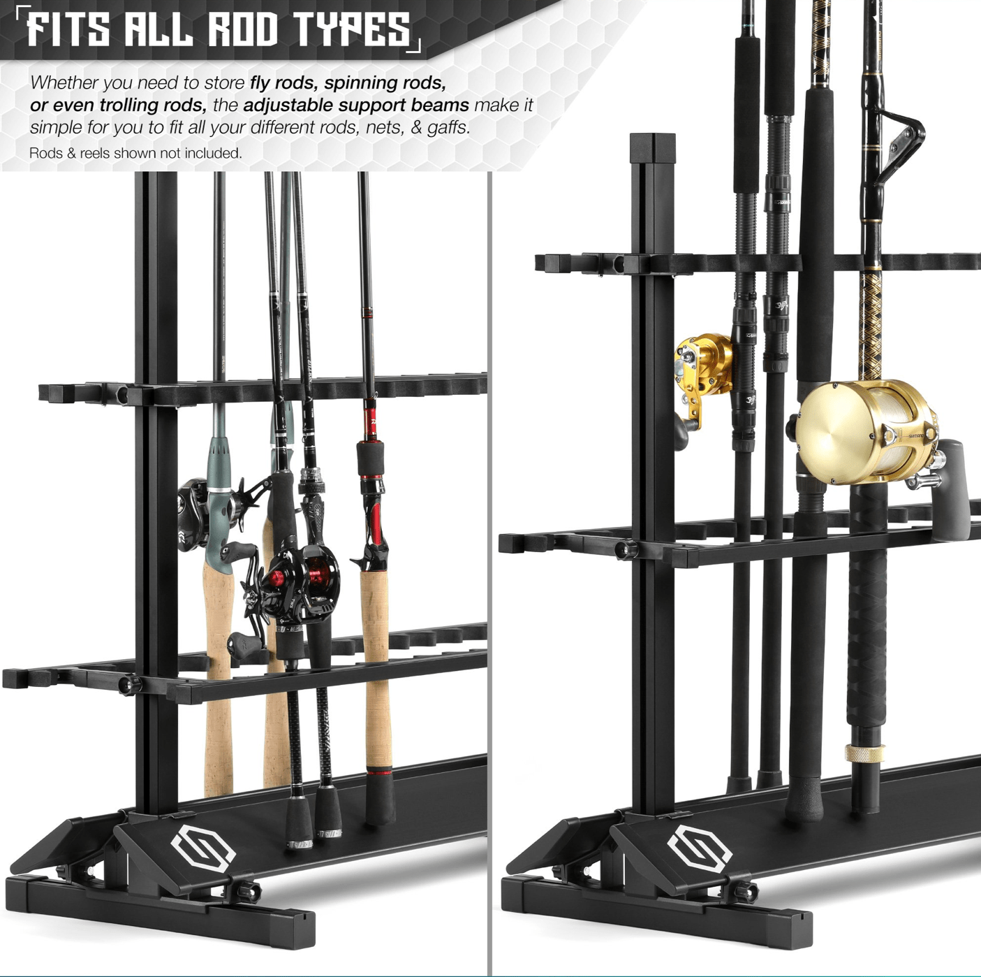 Fishing Pole Aluminum Rack (3 Sizes) - We The Collective