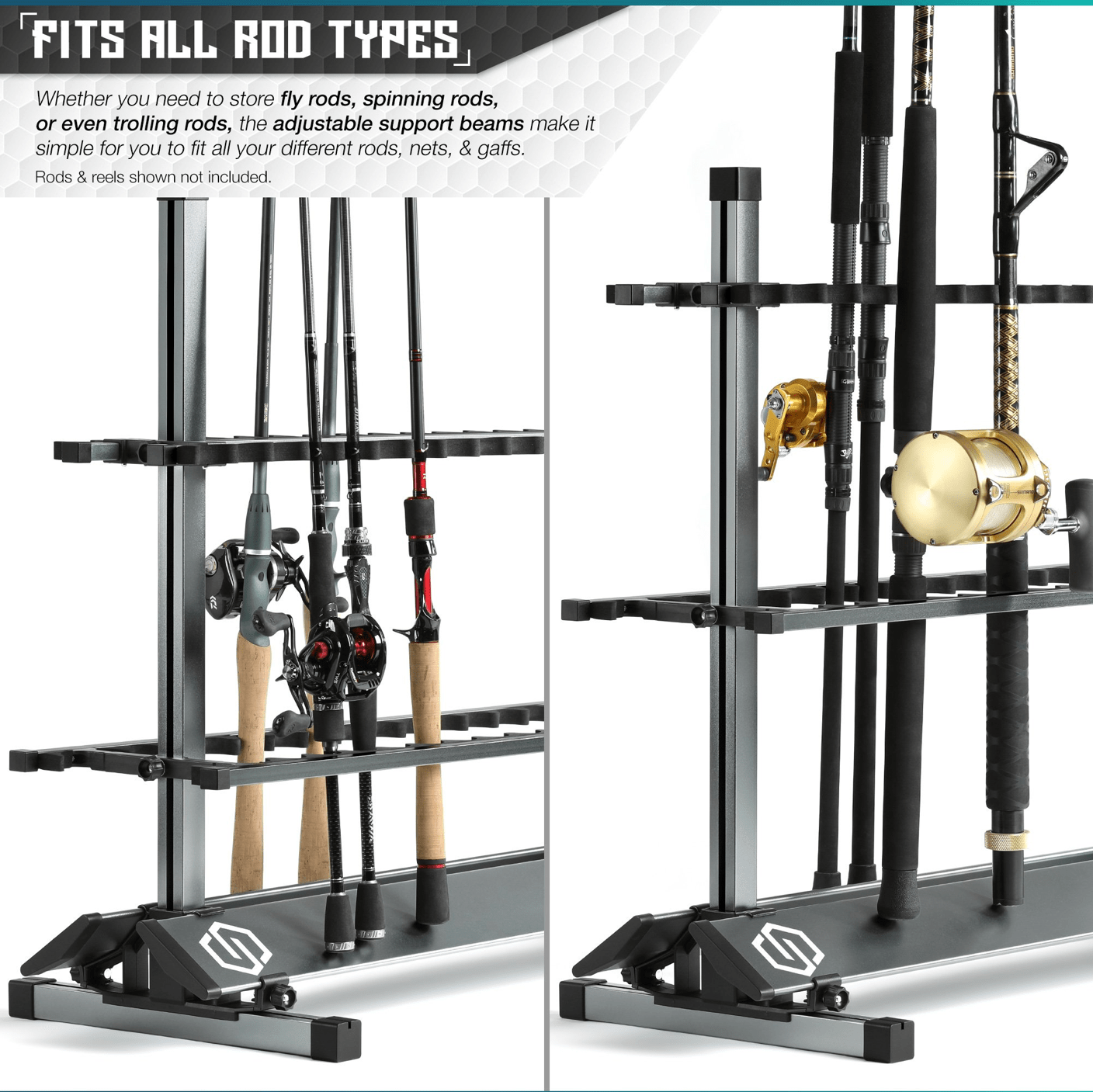 Fishing Pole Aluminum Rack (3 Sizes) - We The Collective