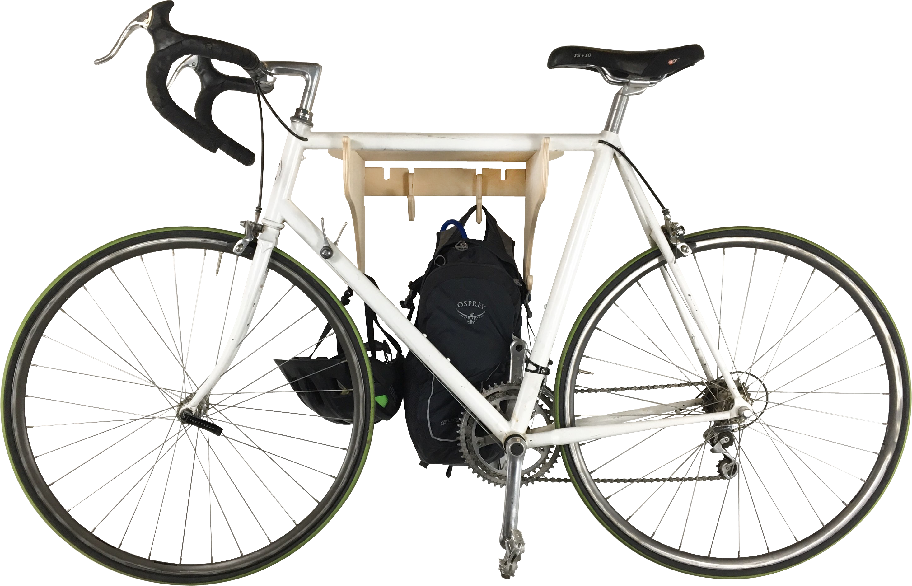 Rado Racks Roadie bike shelf rack mounted on wall for easy bike storage and organization.