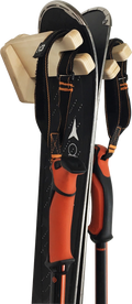 Rado Racks THE JIB ski wall rack showcasing a sleek design holding skis on a wall for efficient storage.