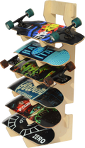 Rado Racks skateboard floor rack displaying multiple skateboards organized on a sturdy metal rack system.