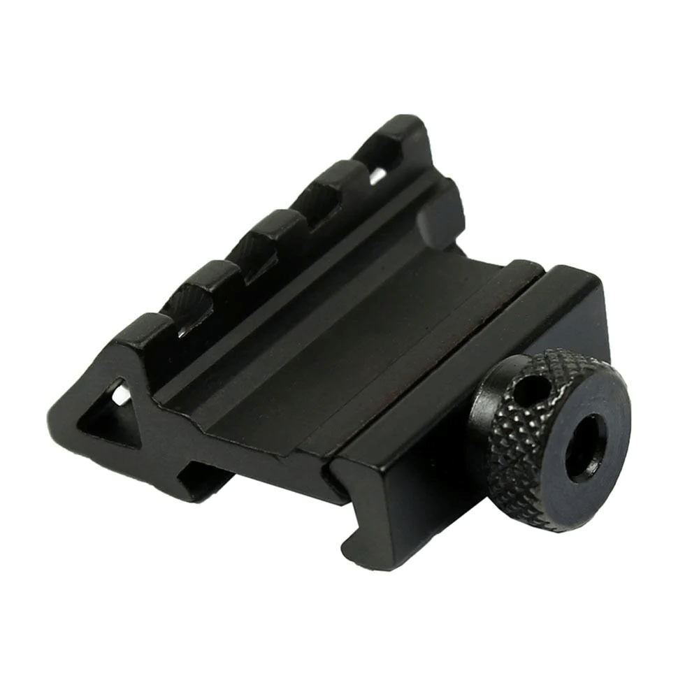 SFT2 Tactical 45-degree offset rail mount quick release for Picatinny Weaver rails, showcasing durable metal construction.