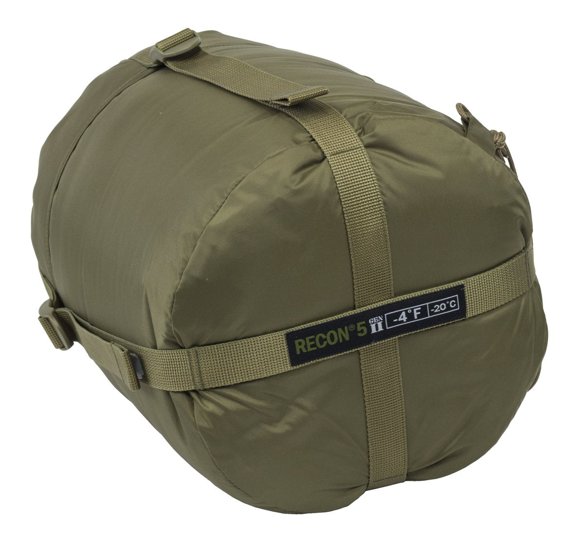 Elite Survival Systems Recon 5 sleeping bag rated to -4°F, showing its insulated, durable exterior suitable for cold weather camping.