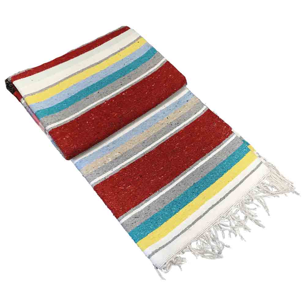 100% Cotton Red Serape Blanket - OVERLANDERS Outfitter