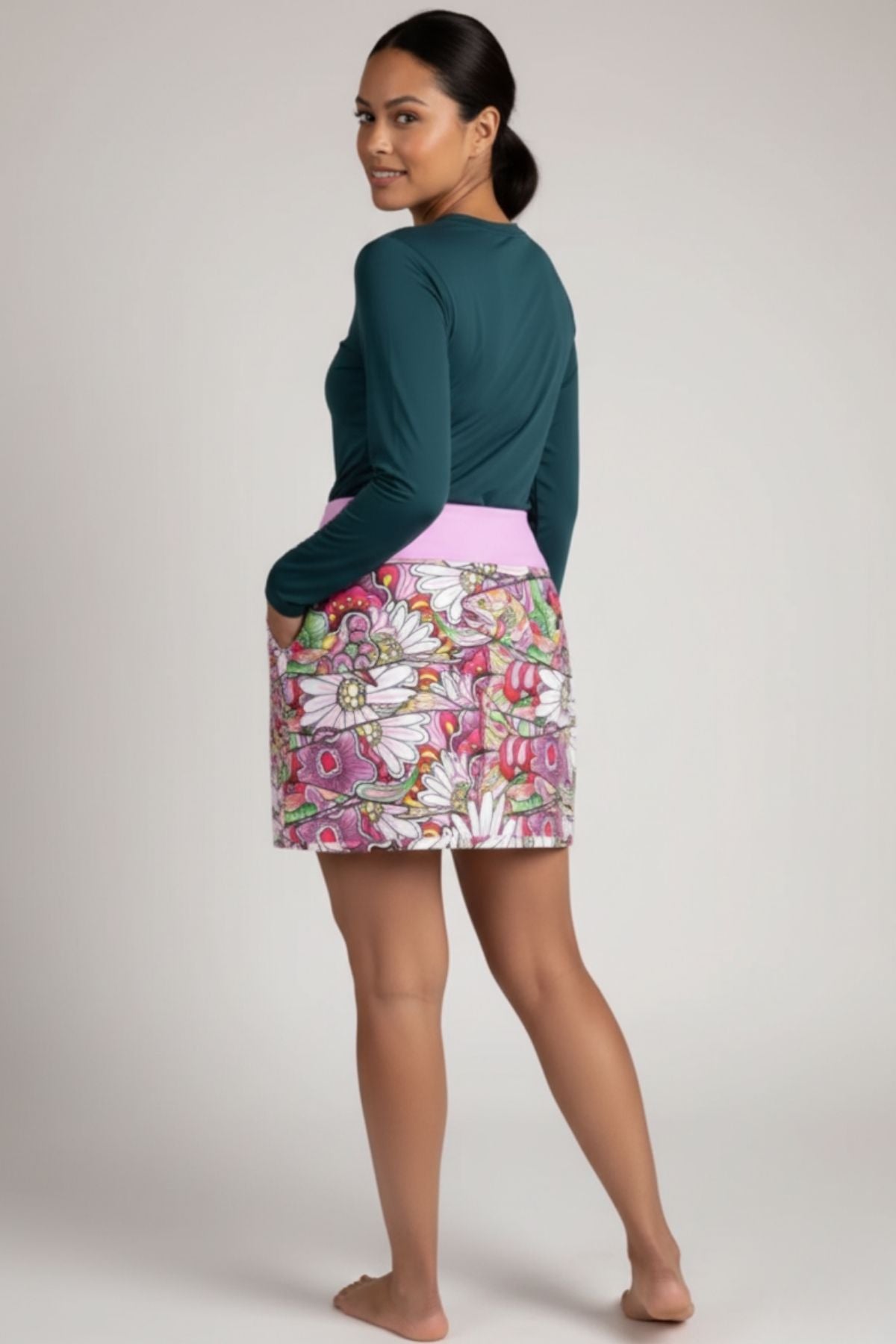 Red FisheWear REDtro Salmon Skort featuring a vibrant red color, lightweight fabric, and comfortable design perfect for active wear.