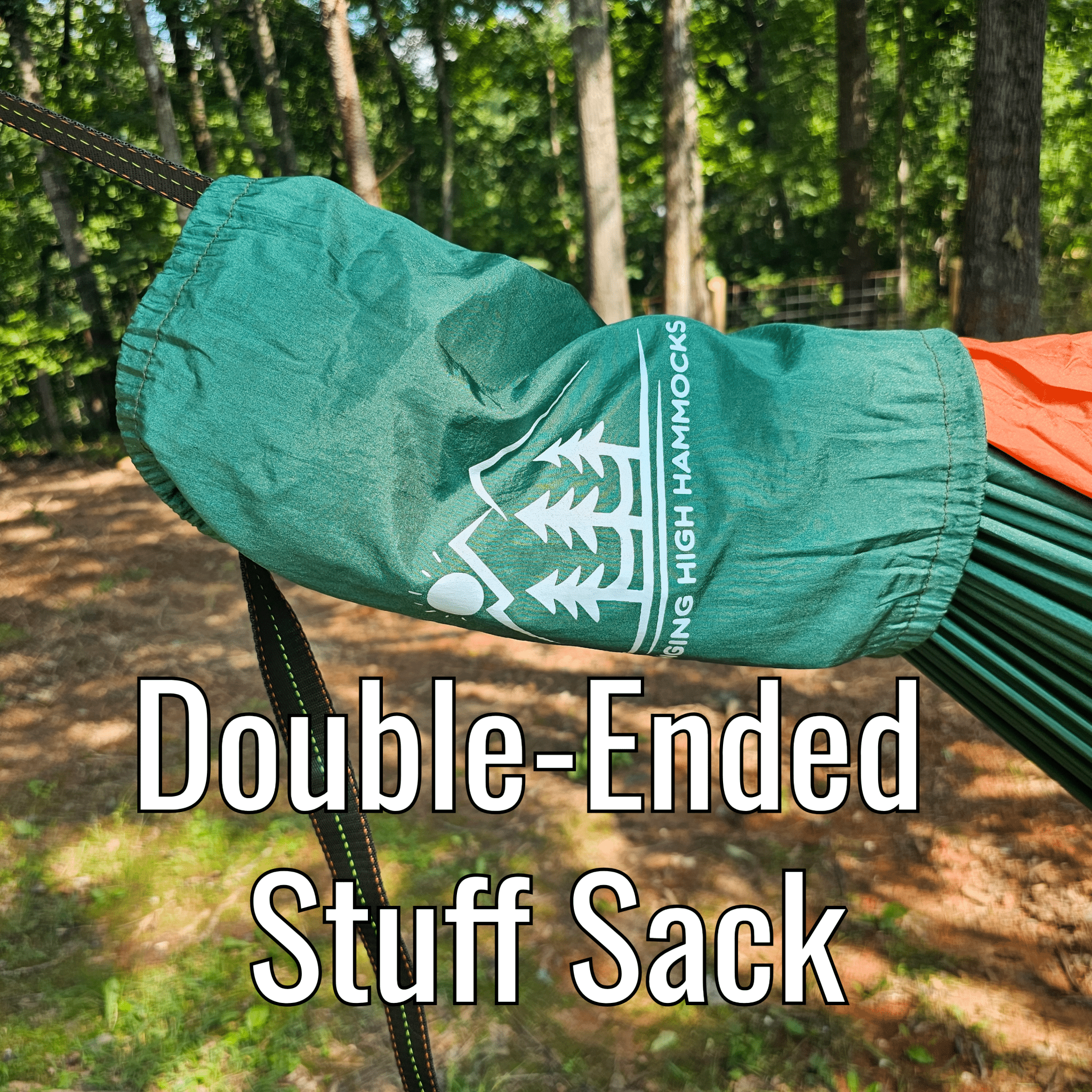 Hanging High Hammocks REM Hammock with bug net, cinch buckles, ridgeline organizer, underquilt clips, and hanging straps for camping.