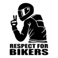 Sheet of Respect Bikers stickers from Bean's Moto Booth, featuring bold biker-themed designs on a white background.