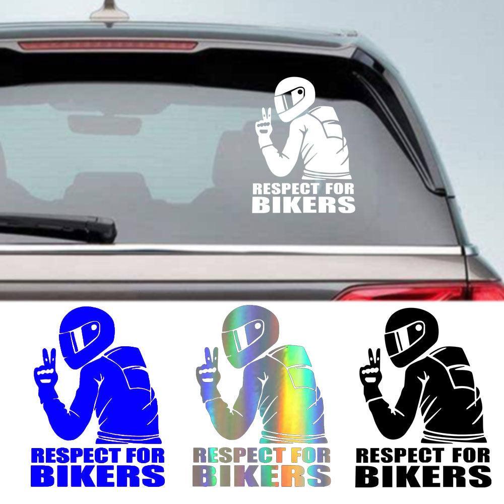 Set of Respect Bikers stickers by Bean's Moto Booth featuring bold motorcycle-themed designs on adhesive stickers.