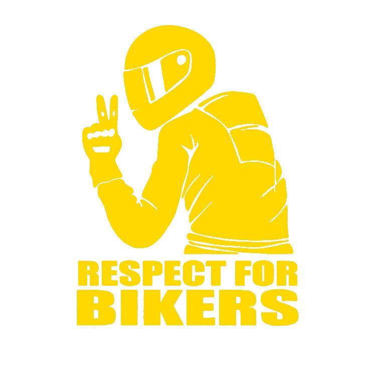 Set of Respect Bikers stickers by Bean's Moto Booth featuring bold motorcycle-themed designs on a white background.