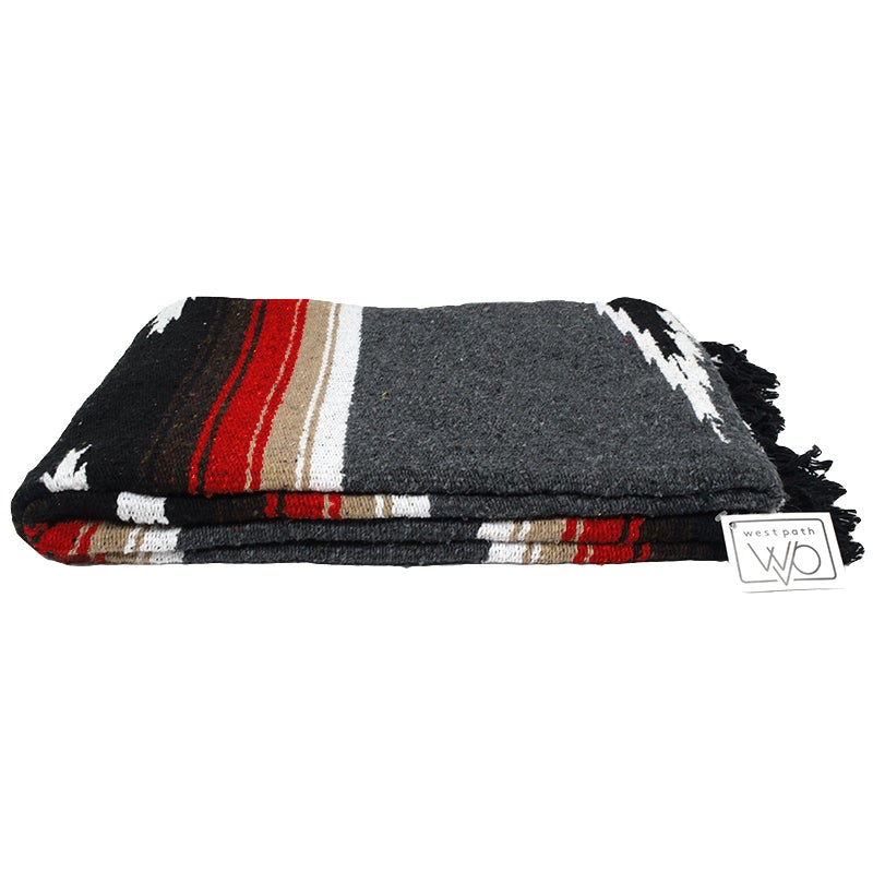 Charcoal Retro Diamond Mexican Blanket - OVERLANDERS Outfitter