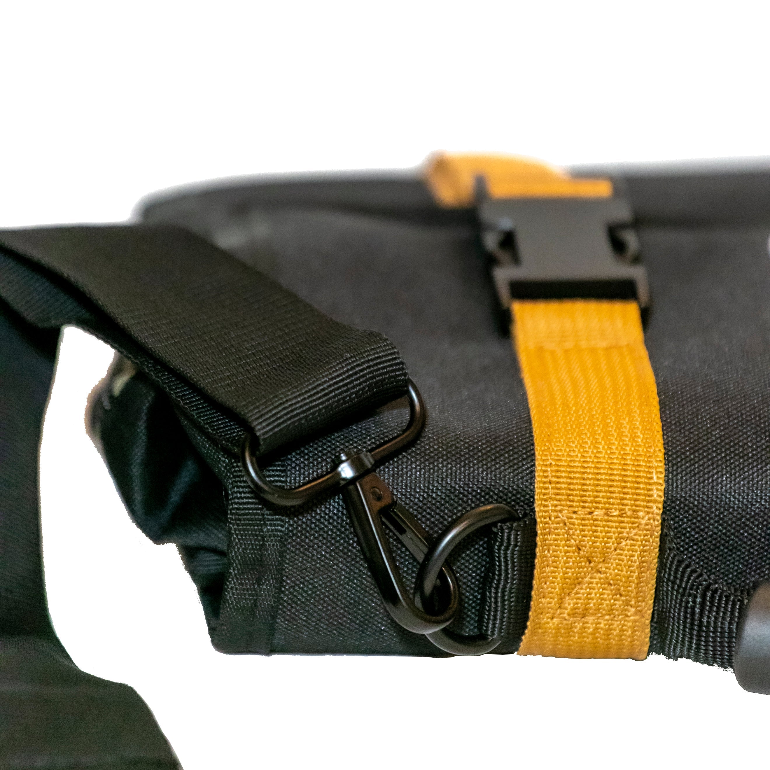 Flatirons Overland RiPouch™ Gear Roll with multiple compartments for organizing tools and gear, shown rolled up with straps.