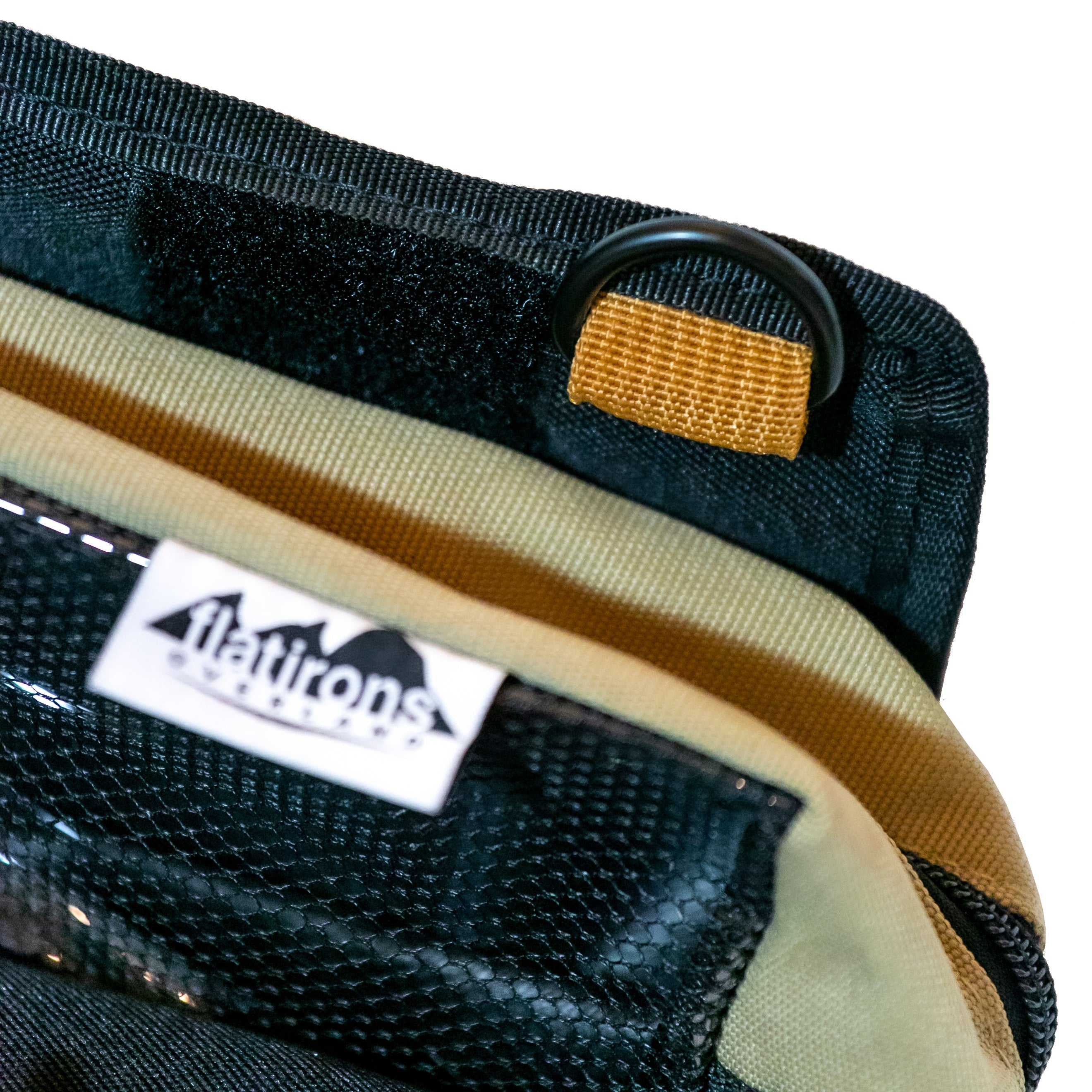 Flatirons Overland RiPouch™ Gear Roll with multiple compartments and durable fabric, showing rolled-up gear organizer.