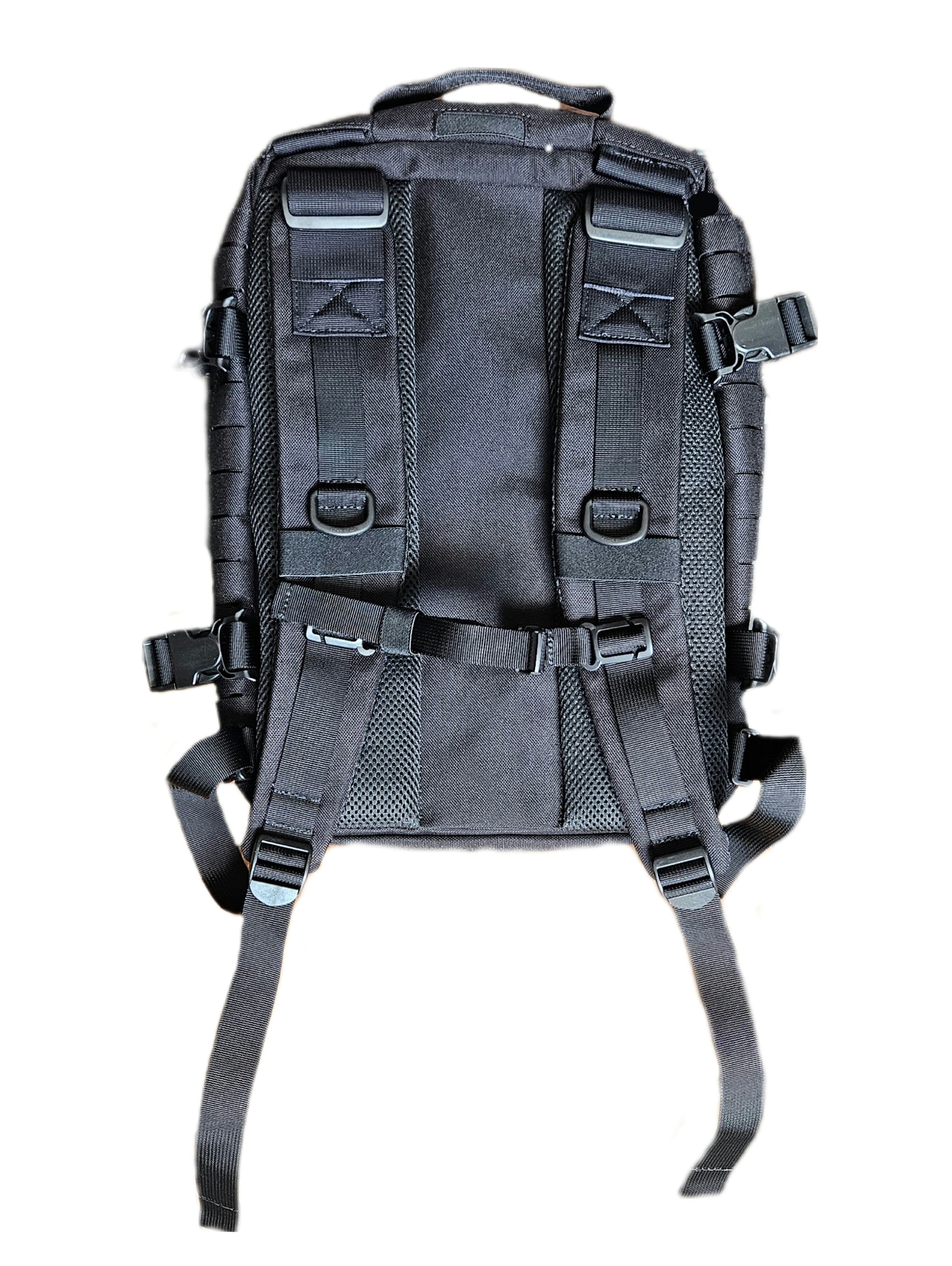 Redemption Tactical® Crusader Flatpack Plate Carrier Bag in black, featuring adjustable straps and multiple compartments.