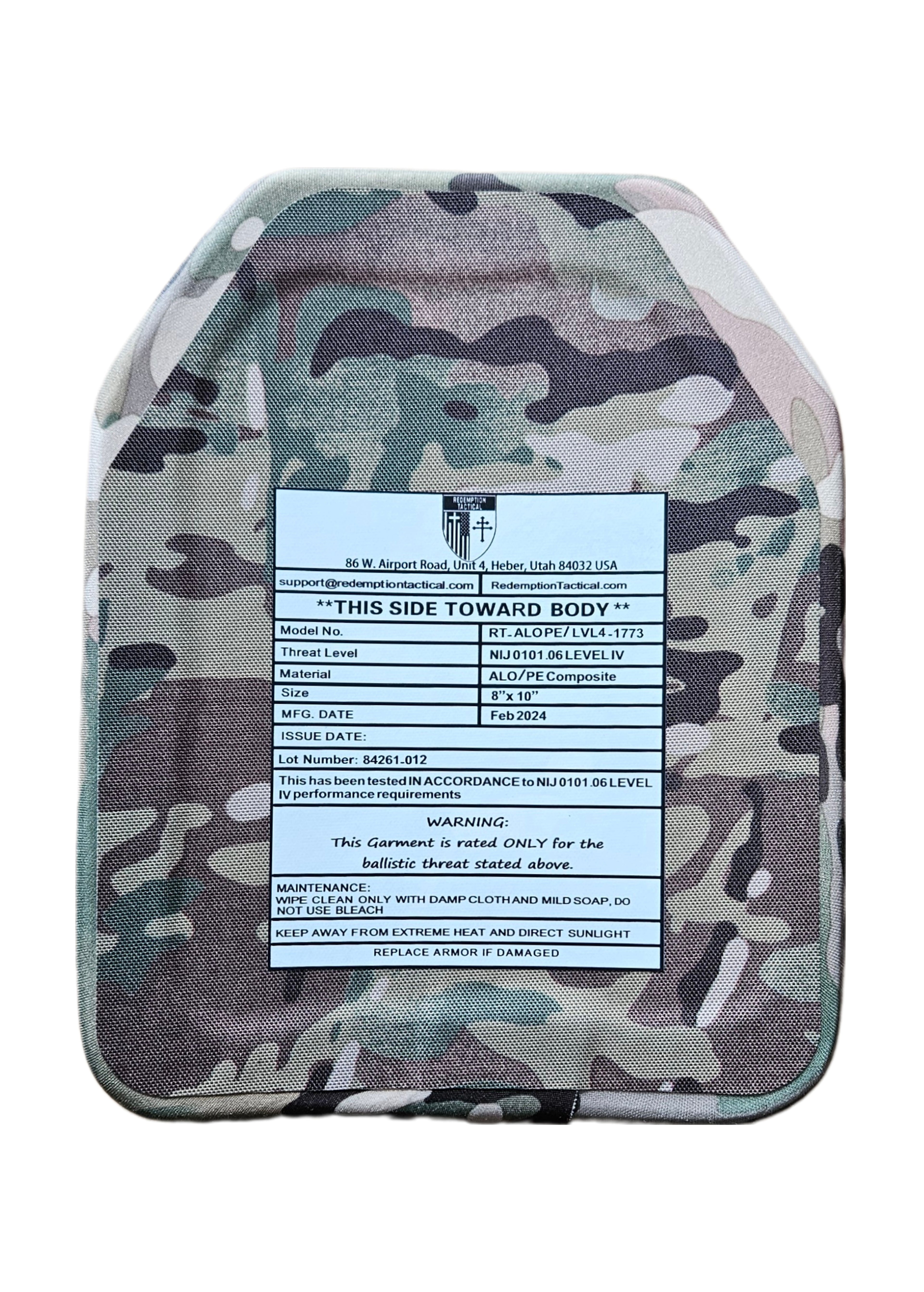 Pair of Redemption Tactical Level IV 8x10 plates in a Recon 2.0 armor carrier, designed for tactical protection and durability.