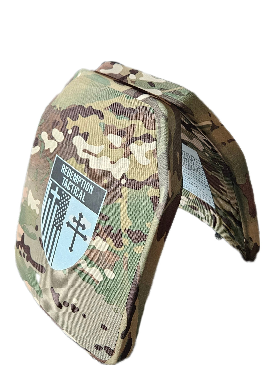 Redemption Tactical Double Multi-Curve Level IV ballistic female plate, 10x12 size, showing the front of the protective vest insert.