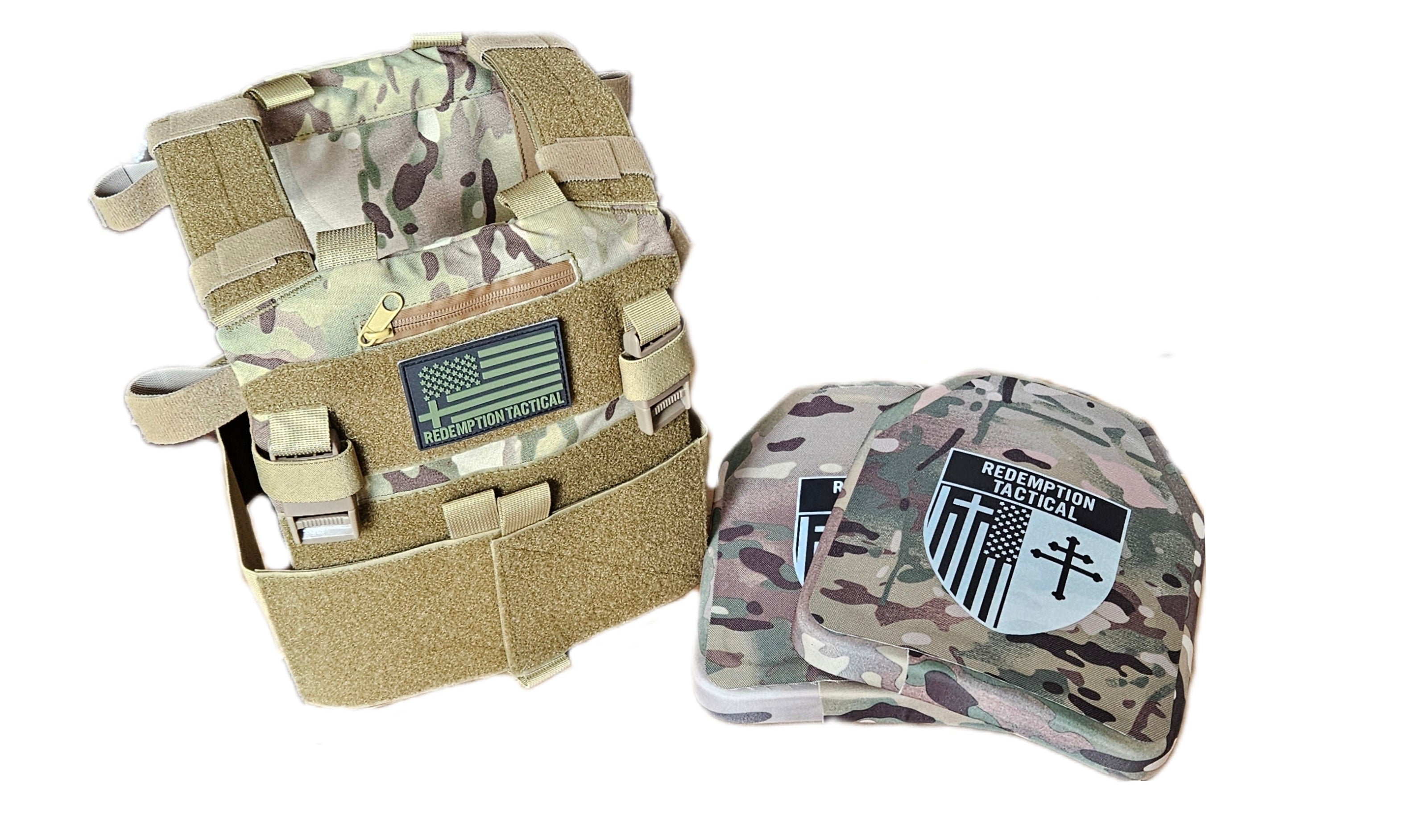 Pair of Redemption Tactical Level IV 8x10 ballistic plates or bundle with Recon 2.0 carrier for tactical armor protection