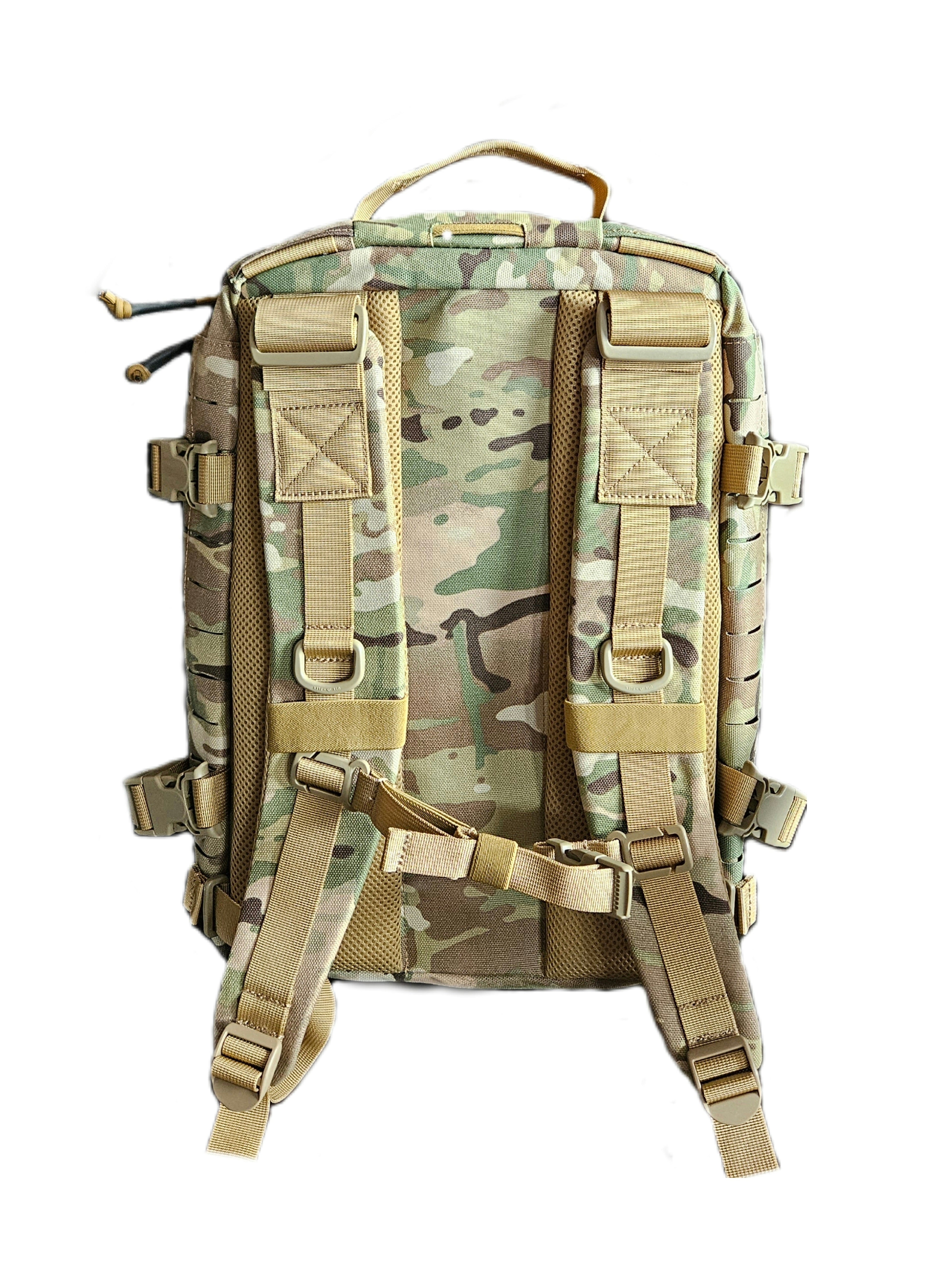 Redemption Tactical® Crusader Flatpack Plate Carrier Bag in a tactical setting, showcasing its durable design and storage features.