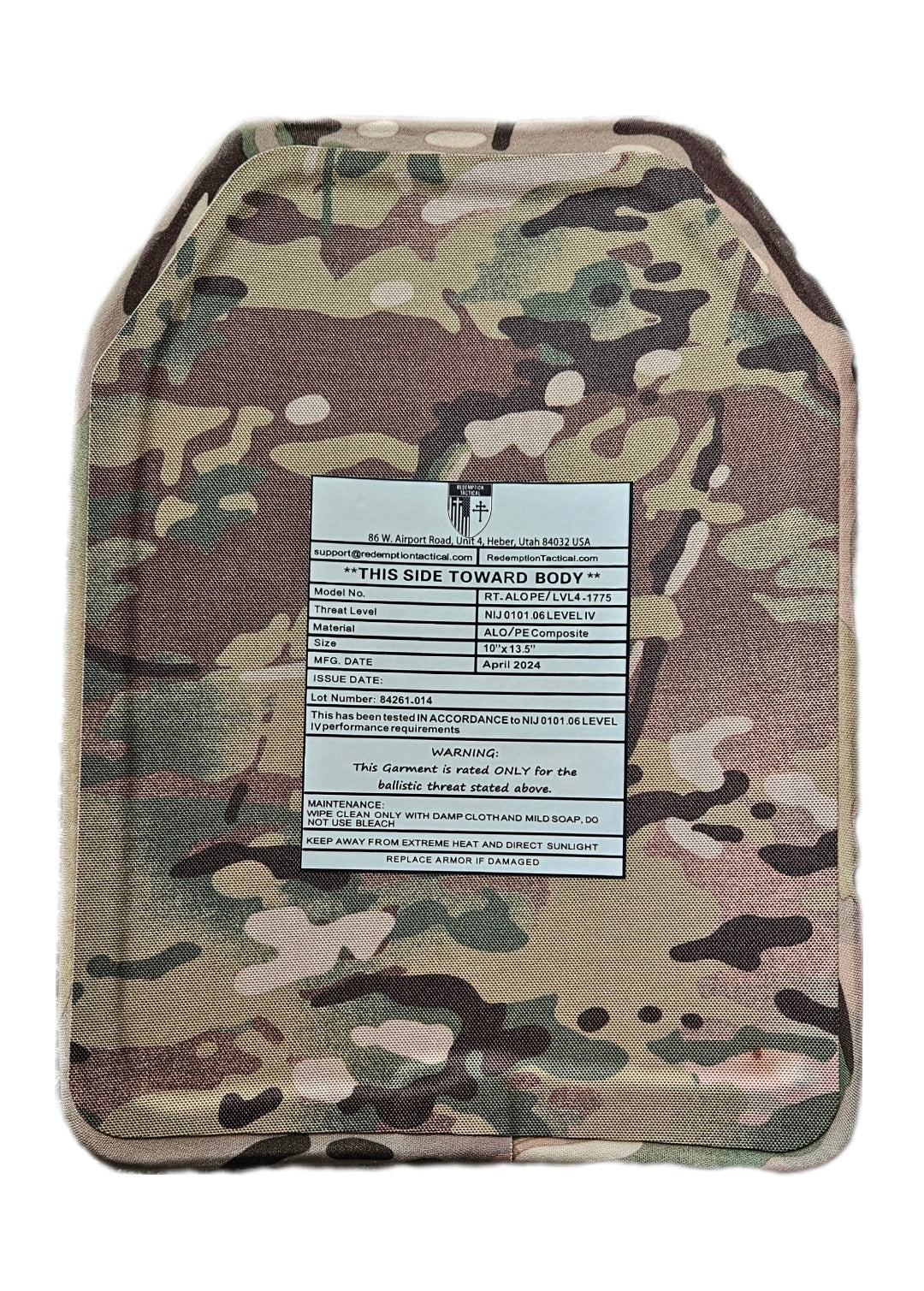 Redemption Tactical BIG BOY Crusader 2.0 XL armor vest with lightweight Level IV ceramic front and back plates.