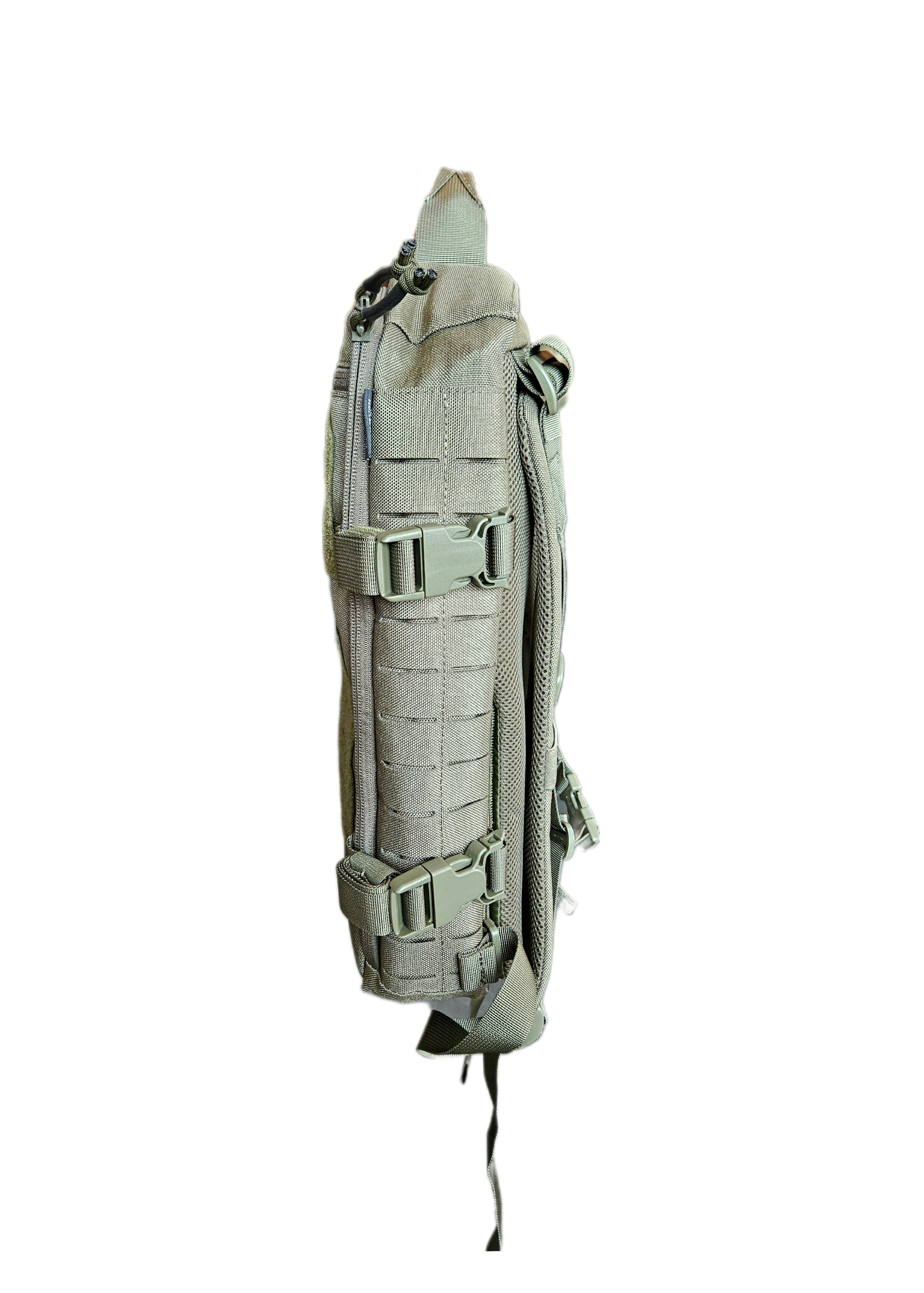 Redemption Tactical® Crusader Flatpack Plate Carrier Bag in a tactical setting, showcasing its durable material and storage compartments.
