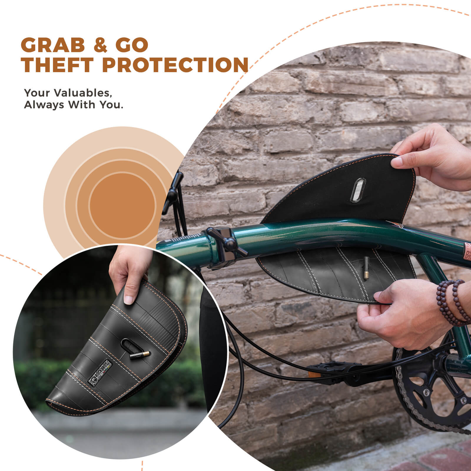 ROAD TO SKY Recycled Tire Bike Frame Bag - 0.5L - OVERLANDERS Outfitter