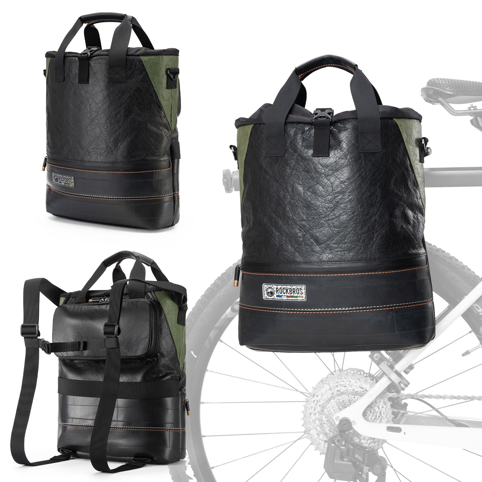 ROAD TO SKY Recycled Tire Bike Panniers - 12L - OVERLANDERS Outfitter