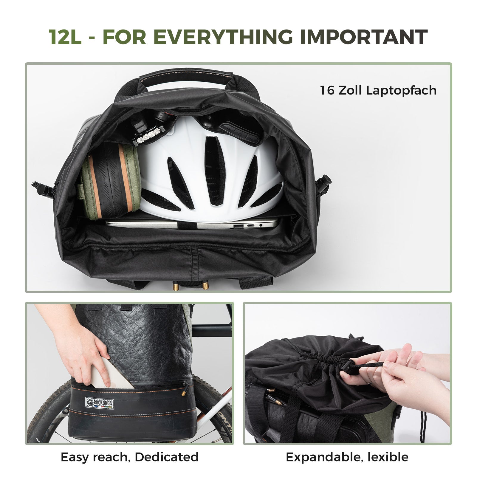 ROAD TO SKY Recycled Tire Bike Panniers - 12L - OVERLANDERS Outfitter
