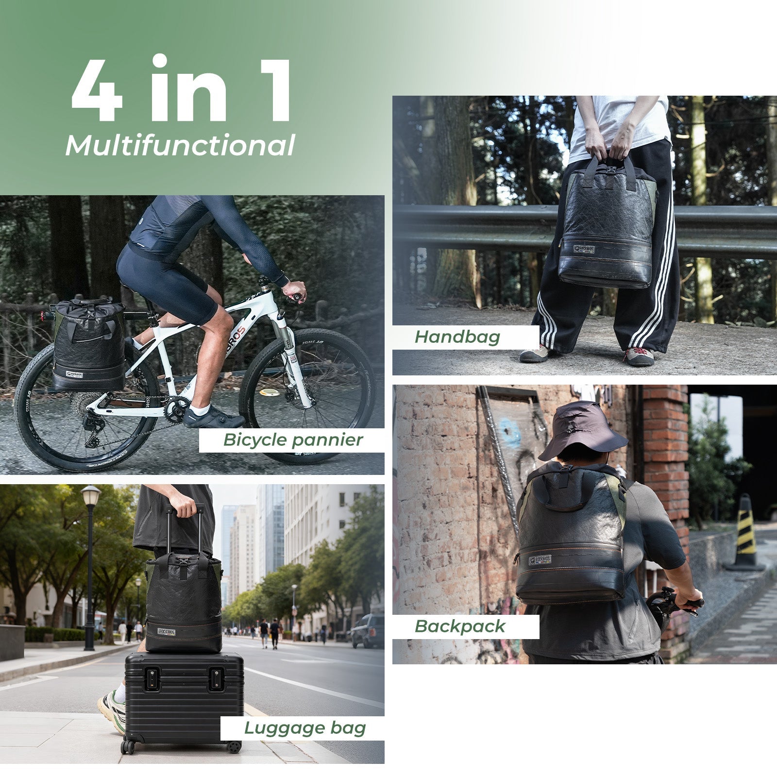 ROAD TO SKY Recycled Tire Bike Panniers - 12L - OVERLANDERS Outfitter