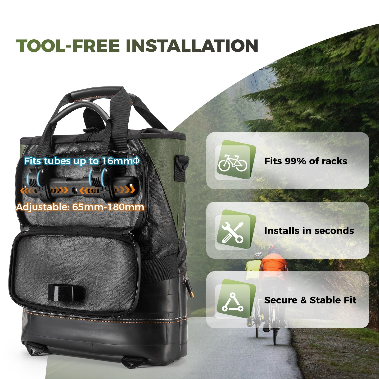 ROAD TO SKY Recycled Tire Bike Panniers - 12L - OVERLANDERS Outfitter