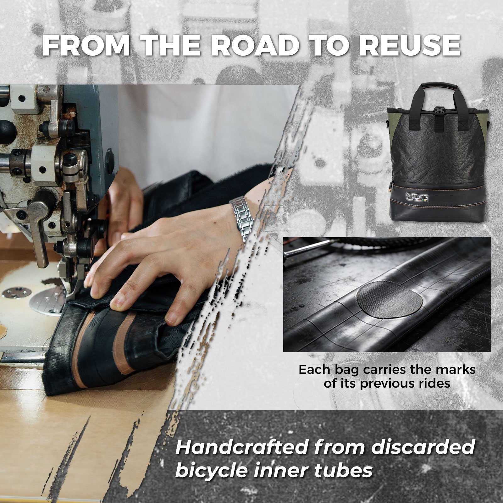 ROAD TO SKY Recycled Tire Bike Panniers - 12L - OVERLANDERS Outfitter