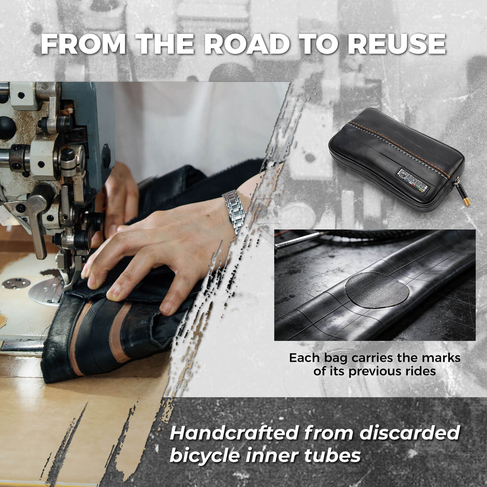 ROAD TO SKY Recycled Tire Bike Wallet - 0.4L - OVERLANDERS Outfitter
