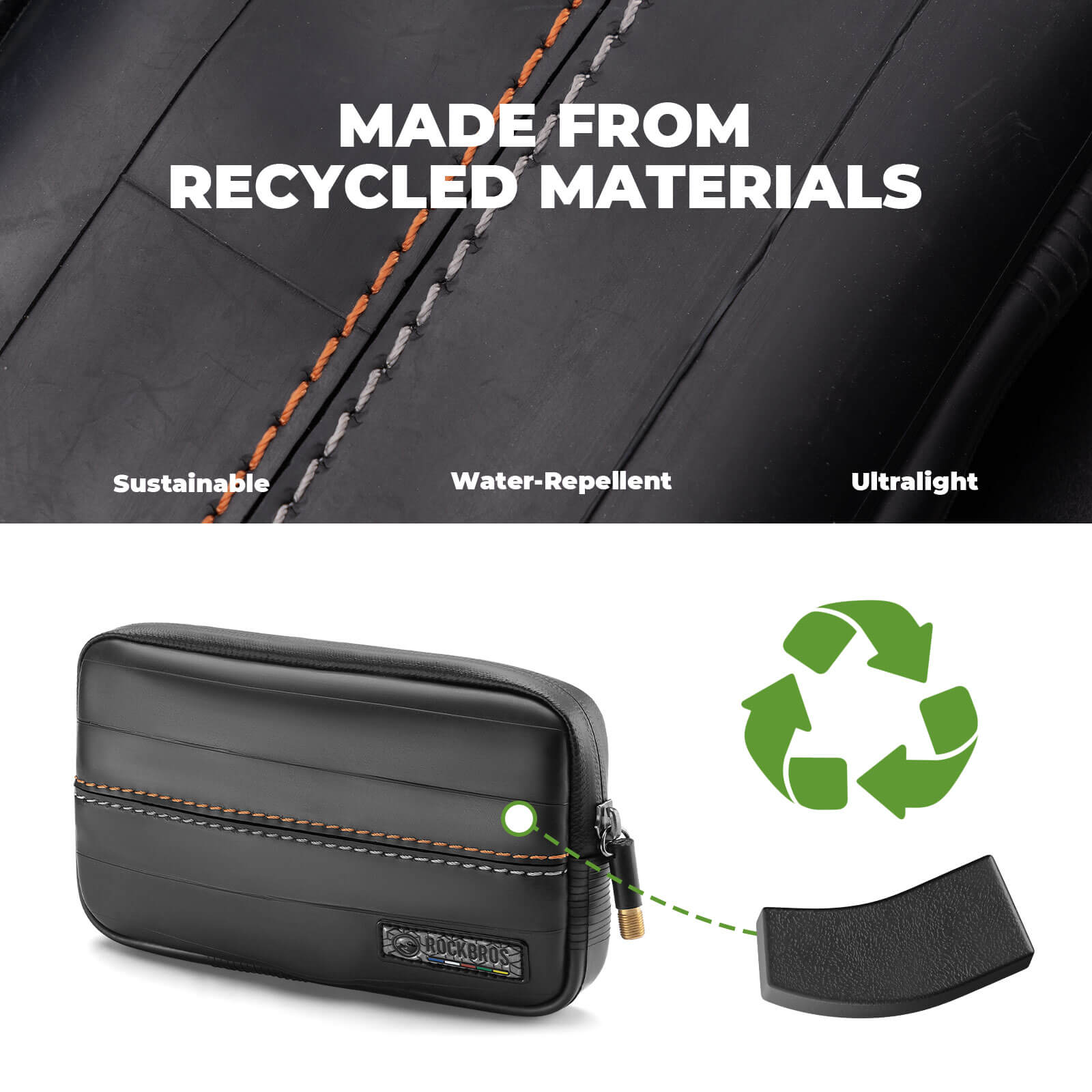 ROAD TO SKY Recycled Tire Bike Wallet - 0.4L - OVERLANDERS Outfitter