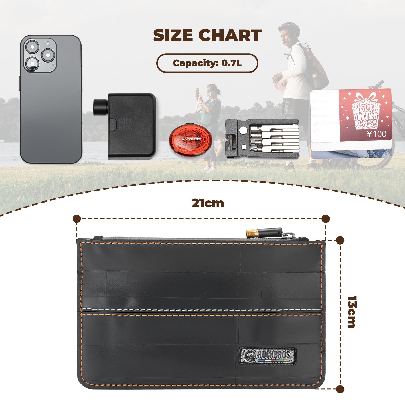ROAD TO SKY Recycled Tire Bike Wallet - 0.7L - OVERLANDERS Outfitter
