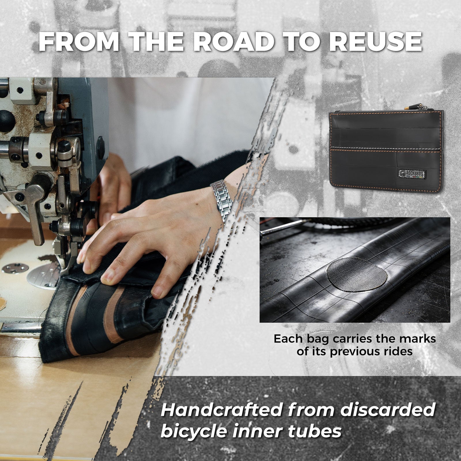 ROAD TO SKY Recycled Tire Bike Wallet - 0.7L - OVERLANDERS Outfitter