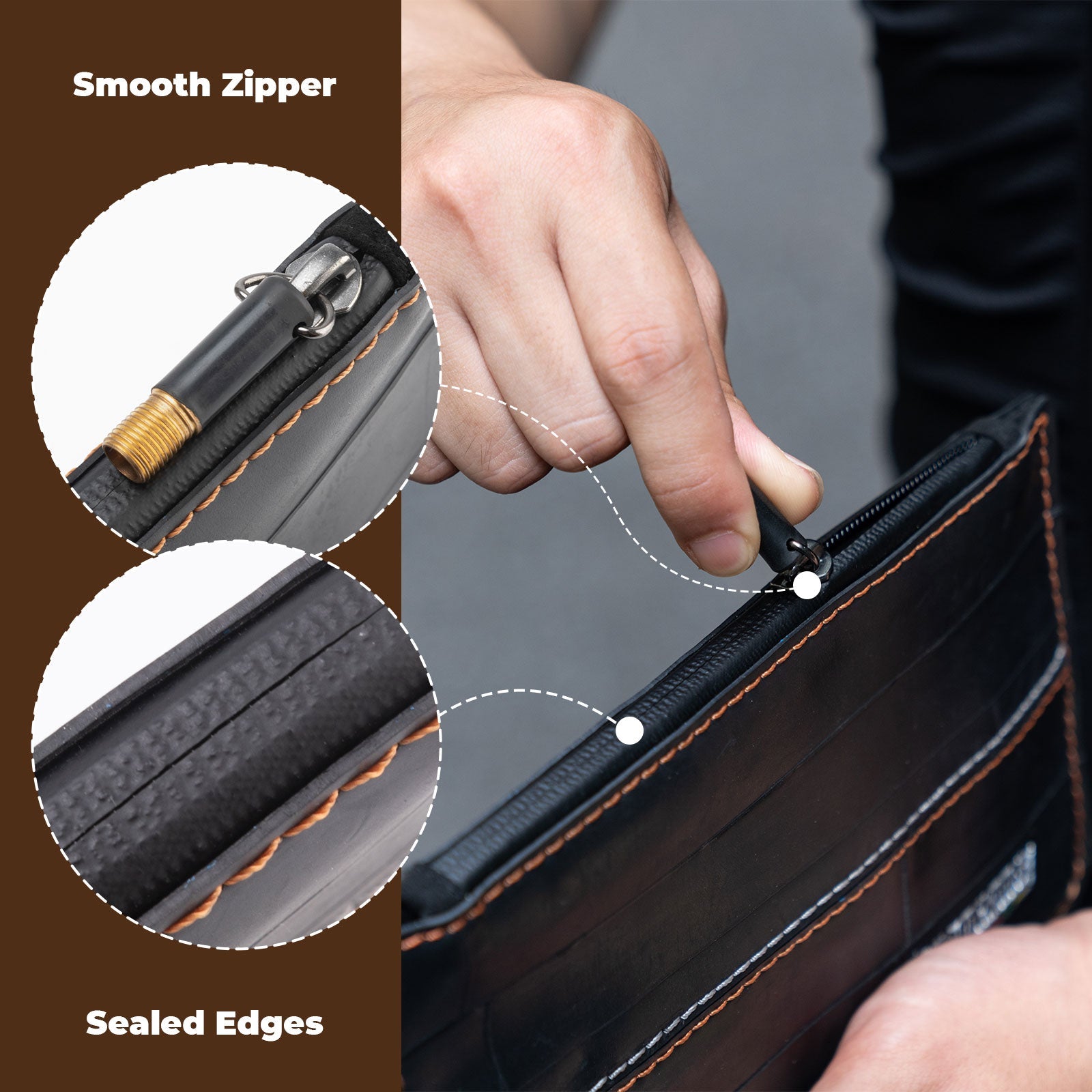 ROAD TO SKY Recycled Tire Bike Wallet - 0.7L - OVERLANDERS Outfitter