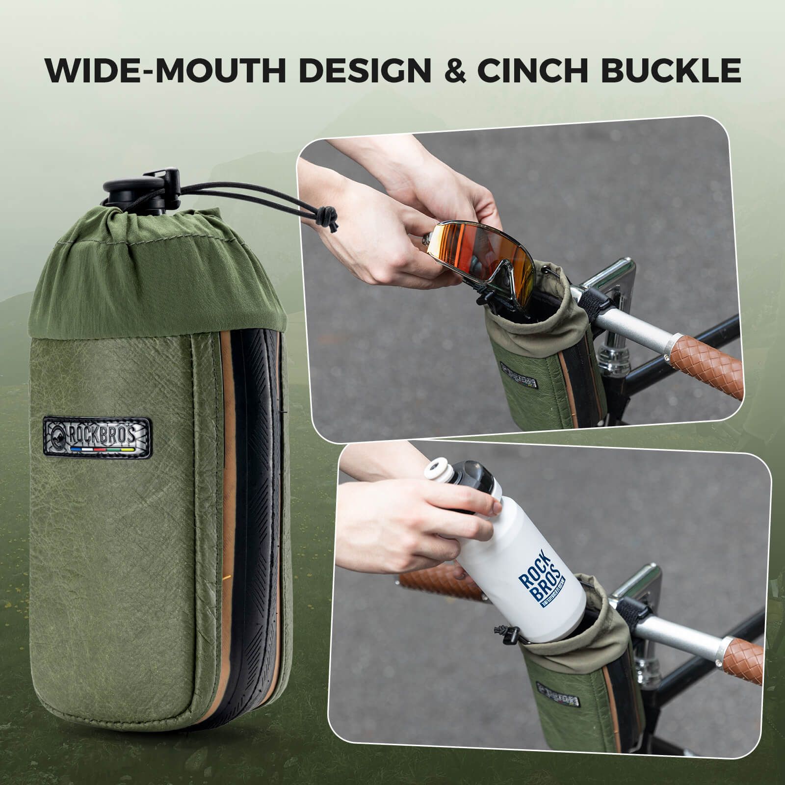 ROAD TO SKY Recycled Tire Bike Water Bottle Bag - 0.8L - OVERLANDERS Outfitter