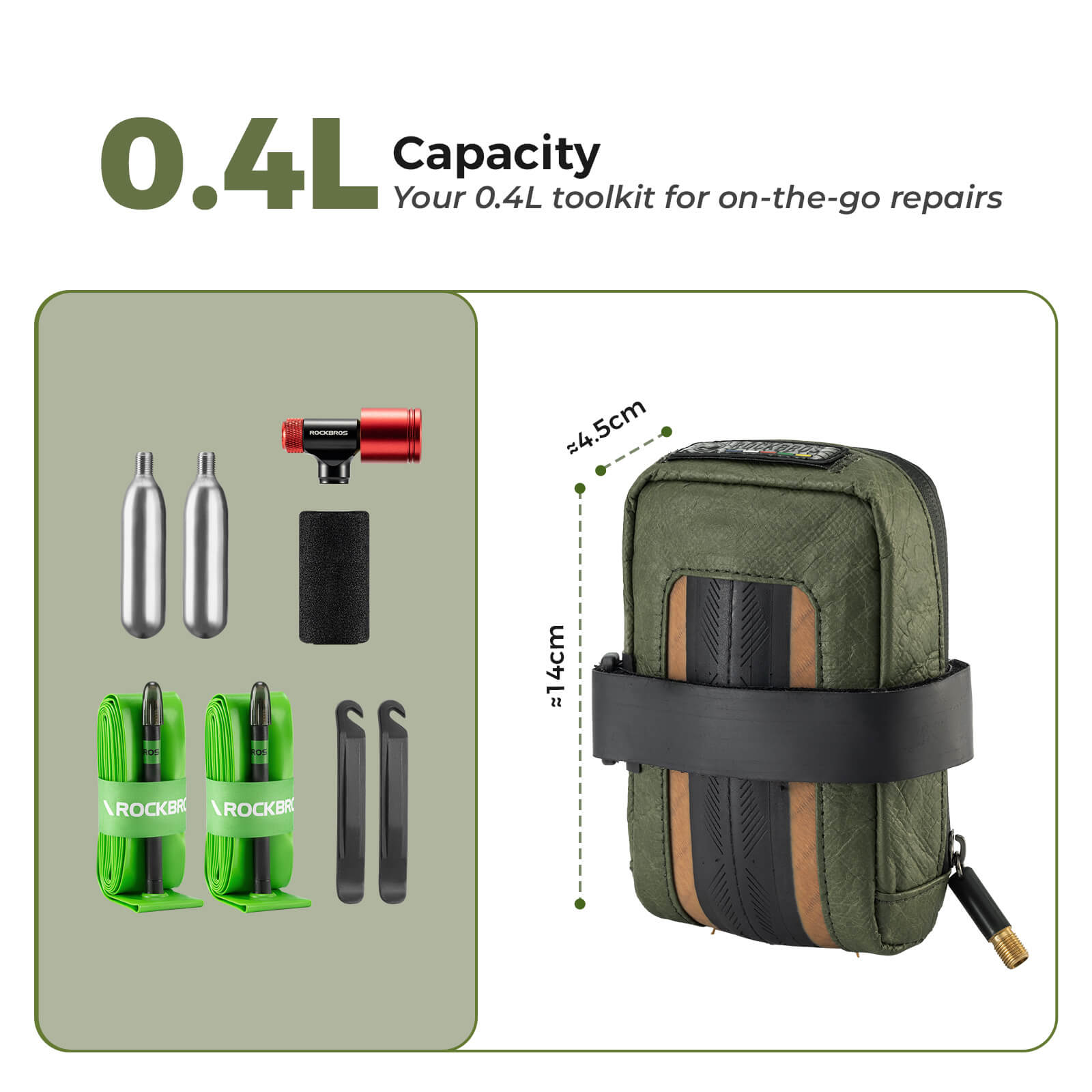 ROAD TO SKY Recycled Tire Mini Bike Saddle Bag - 0.4L - OVERLANDERS Outfitter