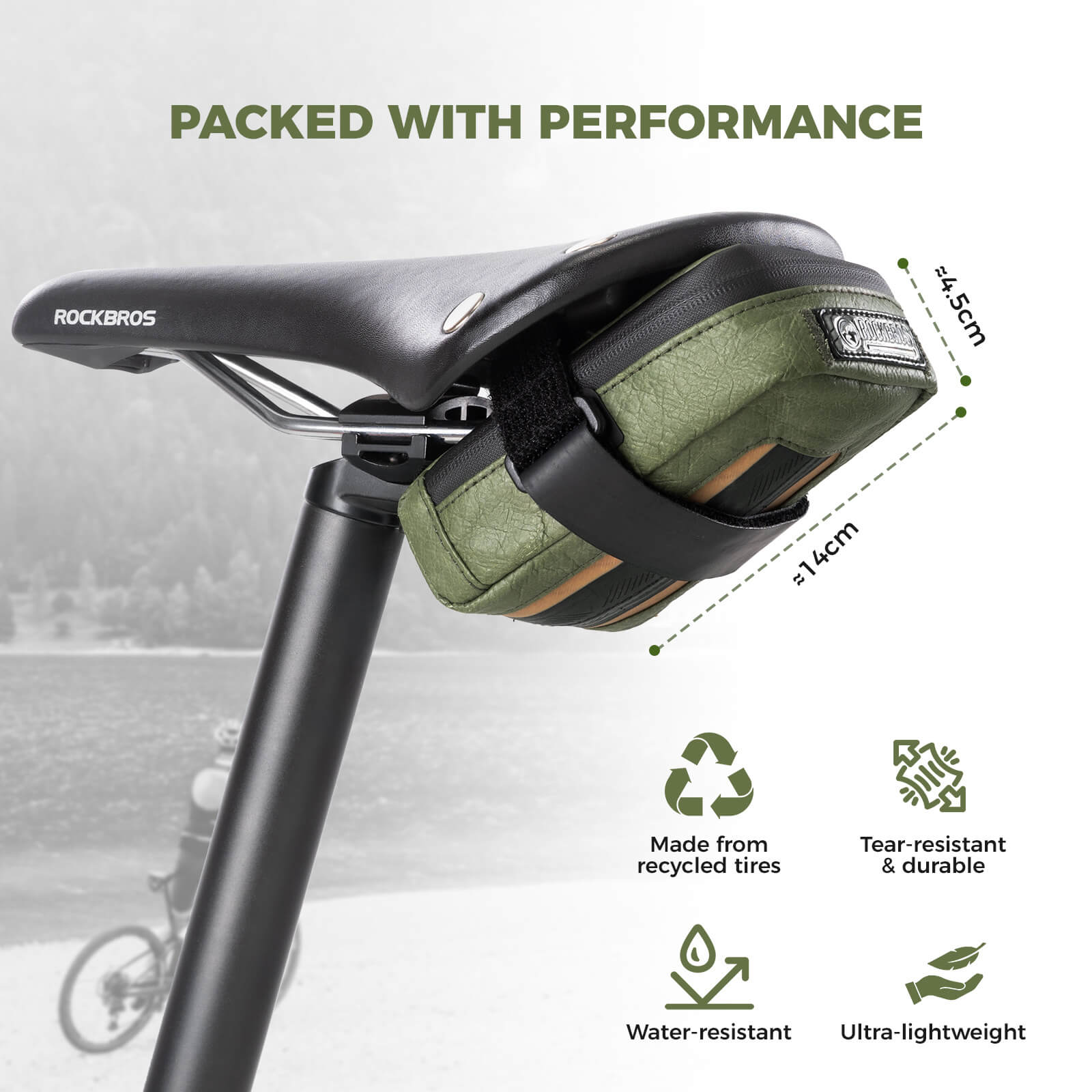 ROAD TO SKY Recycled Tire Mini Bike Saddle Bag - 0.4L - OVERLANDERS Outfitter