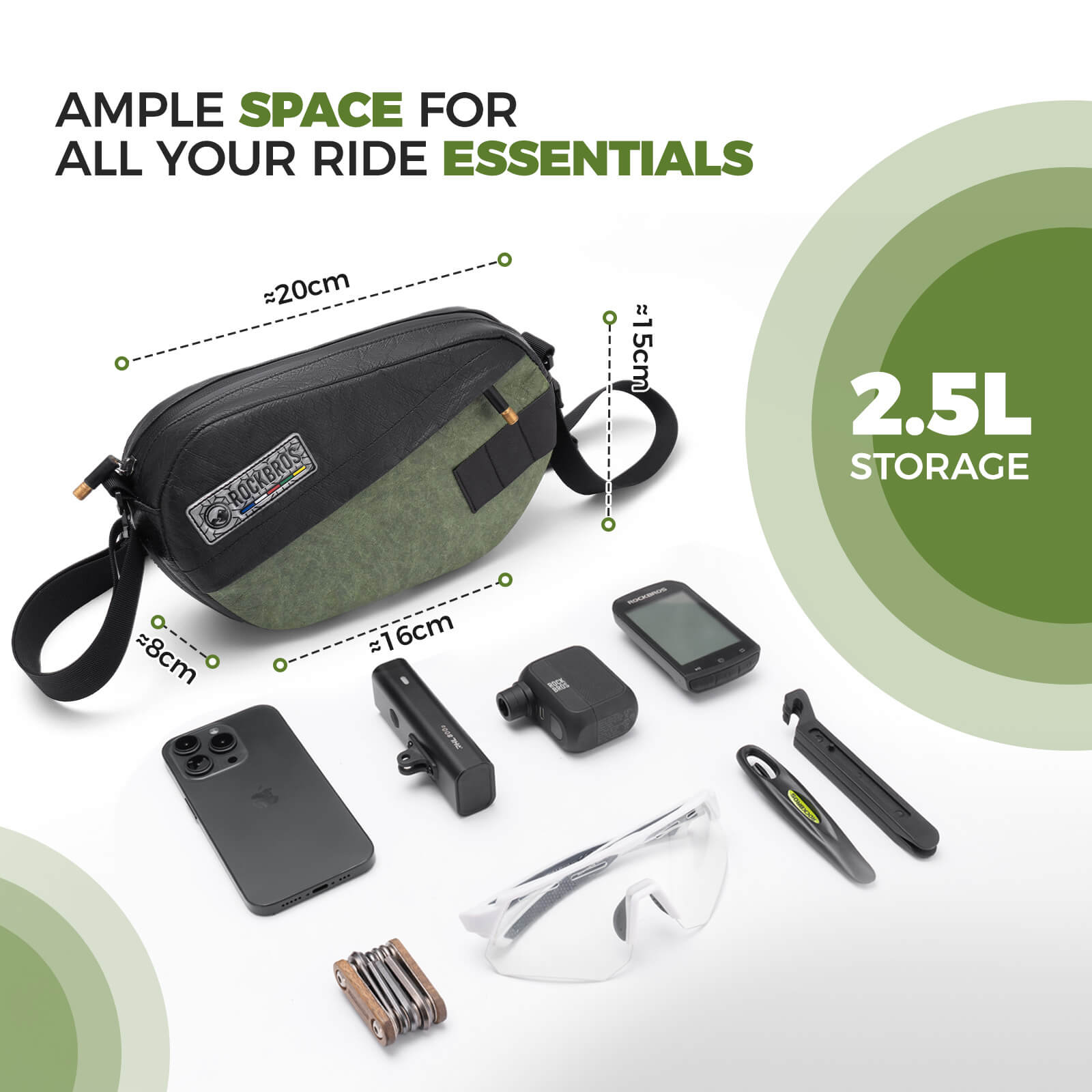 ROAD TO SKY Recycled Tire Bike Handlebar Bag - 2.5L - OVERLANDERS Outfitter