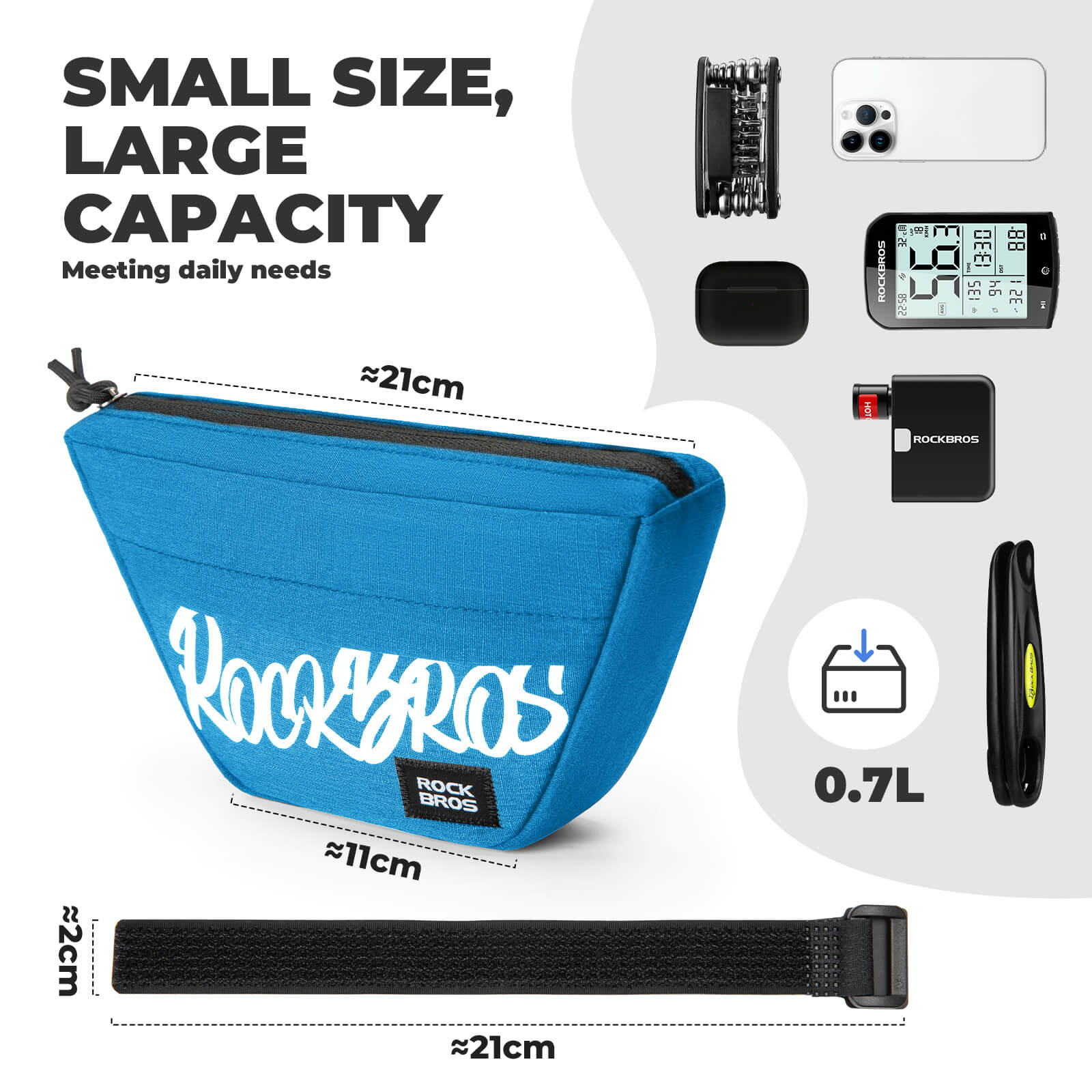 FlashRide Sketch Trapezoid Bike Handlebar Bag - 0.7L - OVERLANDERS Outfitter