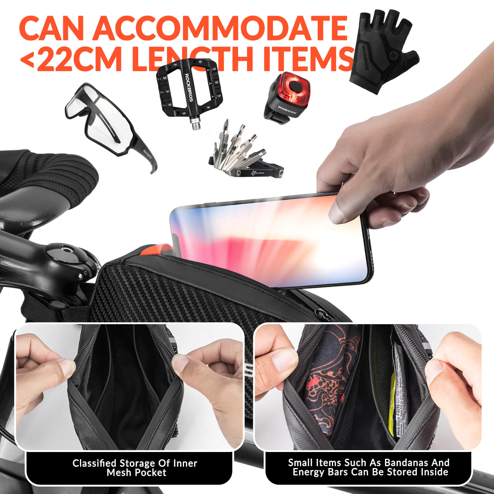 Top Tube Bike Bag with Side Drawstring - 1L - OVERLANDERS Outfitter