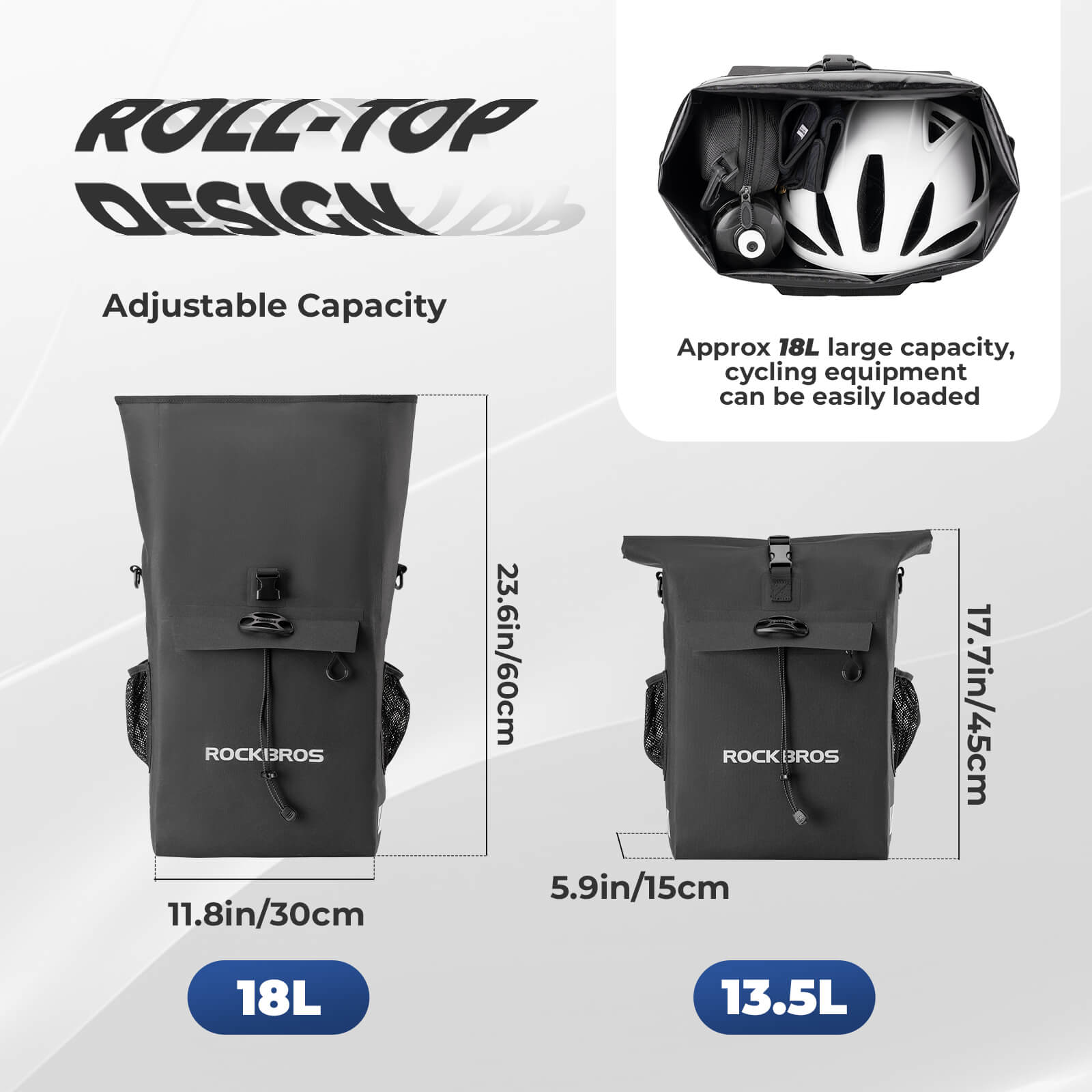 2-in-1 Bicycle Rear Rack Bag Backpack - 18L - OVERLANDERS Outfitter
