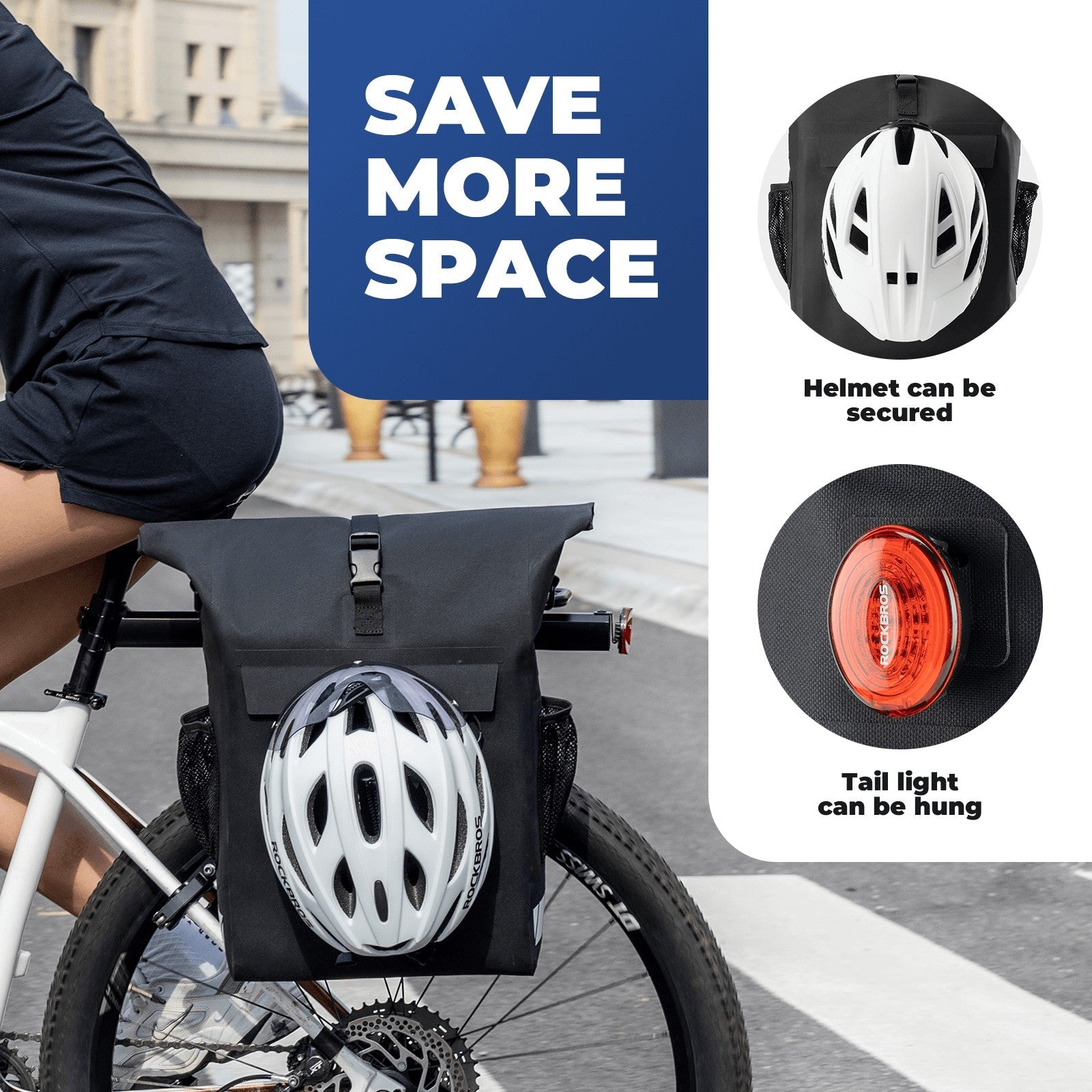 2-in-1 Bicycle Rear Rack Bag Backpack - 18L - OVERLANDERS Outfitter
