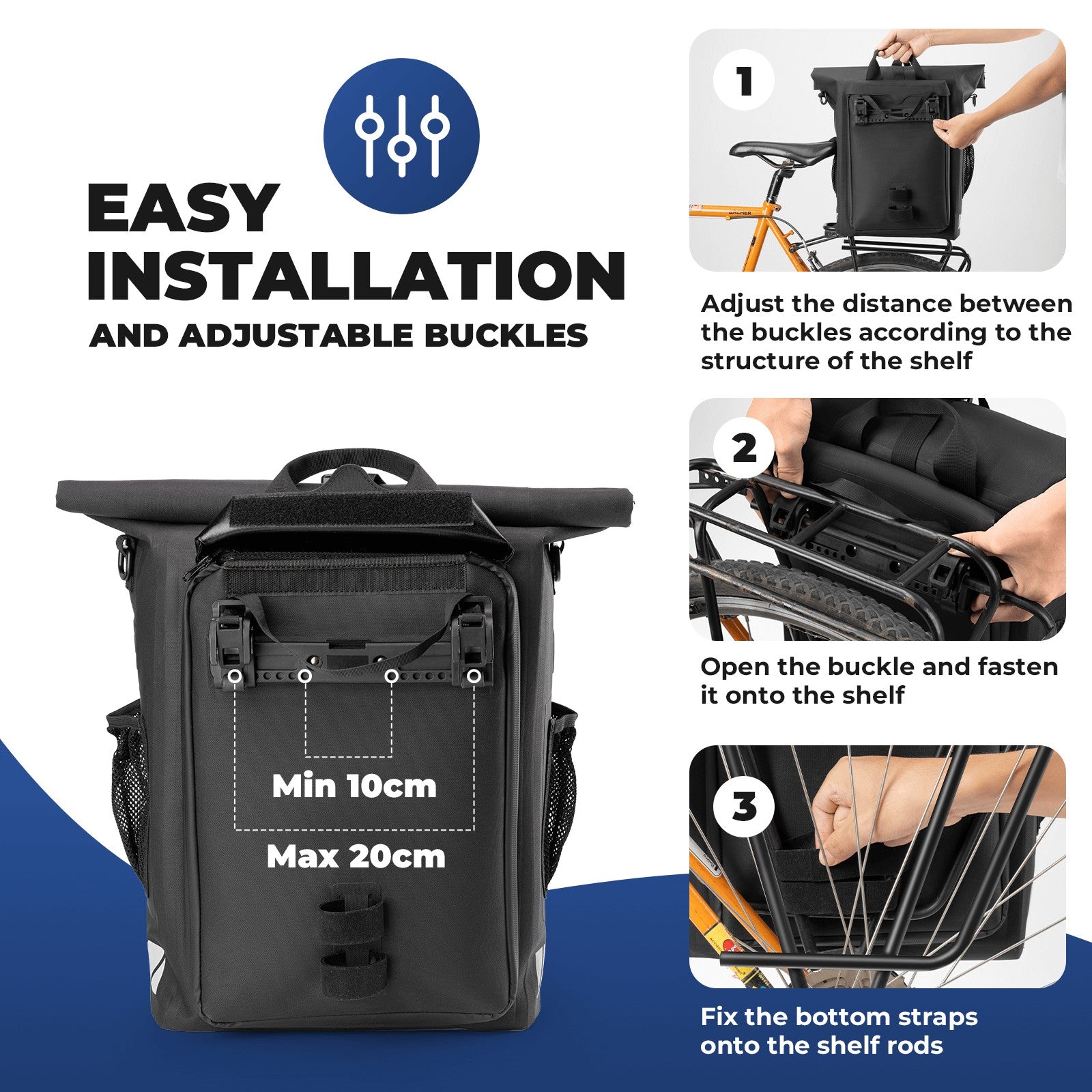 2-in-1 Bicycle Rear Rack Bag Backpack - 18L - OVERLANDERS Outfitter