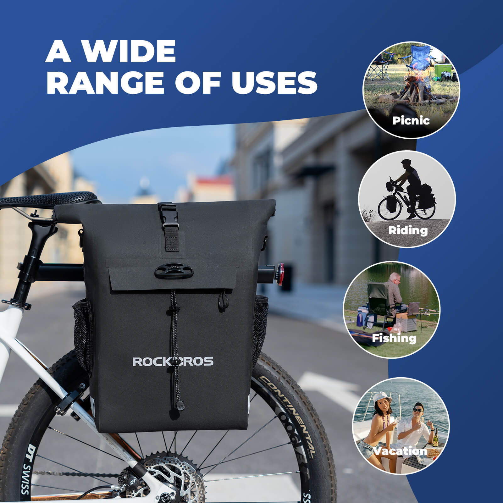 2-in-1 Bicycle Rear Rack Bag Backpack - 18L - OVERLANDERS Outfitter