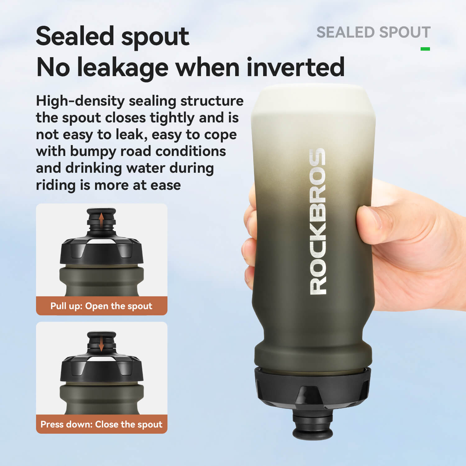 Bike Water Bottle with Soft-Touch Grip & Pull-Top Lid - 600/750ml - OVERLANDERS Outfitter