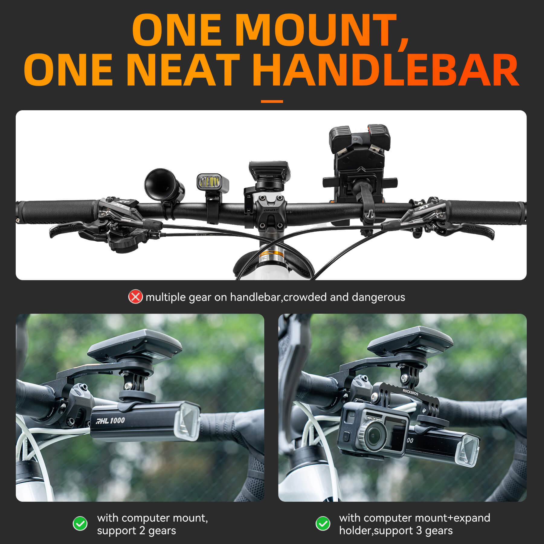 Adjustable Bike Computer Mount with Extendable Design - OVERLANDERS Outfitter