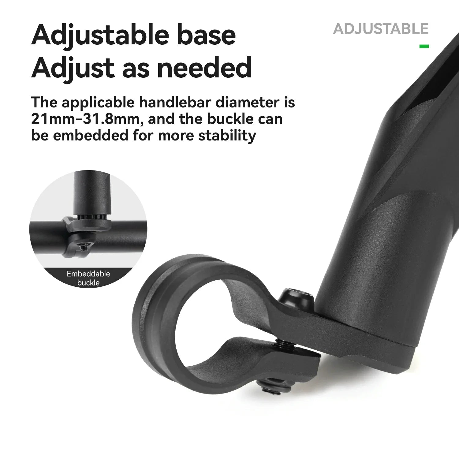 ROCKBROS-US adjustable handlebar bike rearview mirror with anti-glare glass, mounted on a bike handlebar for clear rear visibility.