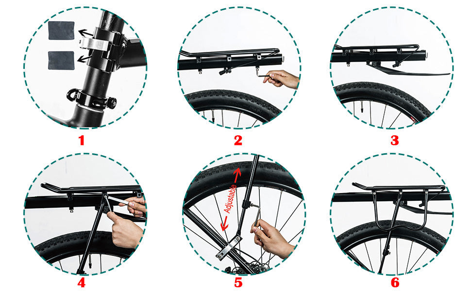 Rear Bicycle Cargo Rack with Mudguard Tool-Free Quick Install - OVERLANDERS Outfitter