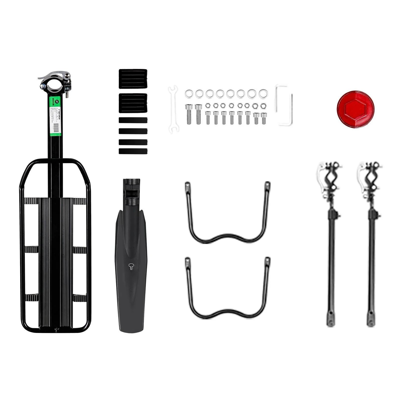 Rear Bicycle Cargo Rack with Mudguard Tool-Free Quick Install - OVERLANDERS Outfitter