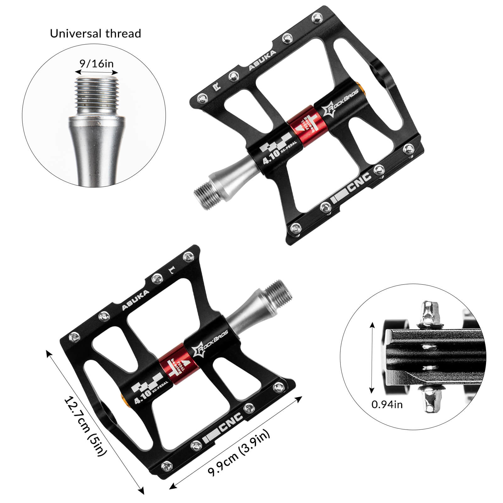 Aluminum Alloy 4 Bearings Mountain Bike Pedals - OVERLANDERS Outfitter